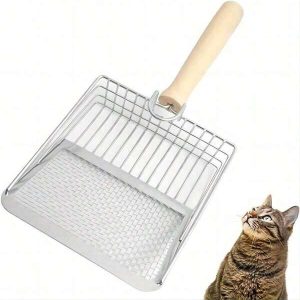 Cat Litter Scooper Accessories For Indoor Cats Heavy Duty Metal Kitty Litter Scoop For Litterbox Multicat Shovel Scoop Filter For Kitty Litter High Quality & Durable, Summer Sale Silver