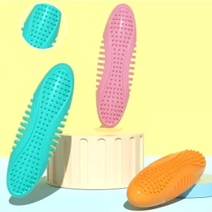 New Pet Dog Chew Resistant Teeth Cleaning Sticks, Dog Training Treat Dispenser Puzzle Chewing Toy Toothbrush Multicolor