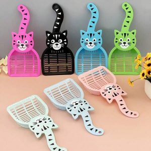 Cat Litter Scoop, Cartoon Macaron Color Cat Tail Pattern, Multi Color Tofu Cat Litter Shovel, Pet Supplies Multicolor