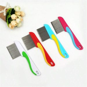 1pc Dog/Cat Flea Comb With Teeth, Pet Grooming & Cleaning Brush Multicolor