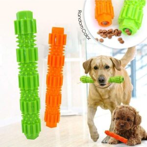 1pc TPR Pet Dog Chew Toy Teething Stick Teeth Cleaning Treats Dispenser, Large & Small Size Multicolor