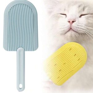 1 Piece Cat Tongue Comb, Floating Hair Comb Brush Hair Massage De-Floating Hair Cat Comb, Indoor Cat Hair Combing Brush (For Long Hair Cats), Cute Cartoon Ice Cream Cat Hair Removal Comb Multicolor