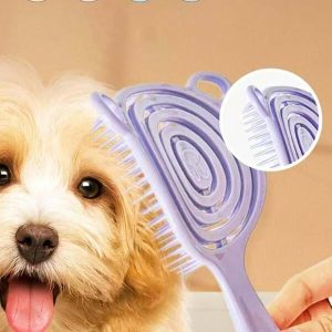 1pc Pet Comb For Dogs And Cats To Remove Loose Hair, Wet And Dry Dual-Purpose Soft Grooming Brush, Dog And Cat Scalp Massage, Easy To Clean, Gentle On The Skin, Pet-Specific Massage Comb Multicolor