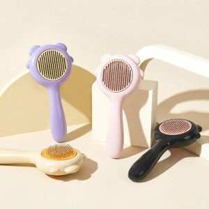 1pc Pet Brush, Cat Shedding Brush, Pet Hair Remover Comb, Automatic Self-Cleaning Pet Grooming Brush Multicolor